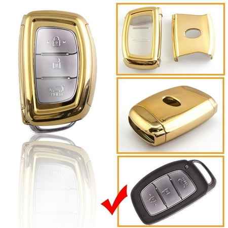 2005 Hyundai Tucson Bumper - Xotic Tech TPU Gold Full Cover Sport Key Fob Case For Hyundai Accent Santa Fe Elantra Tucson