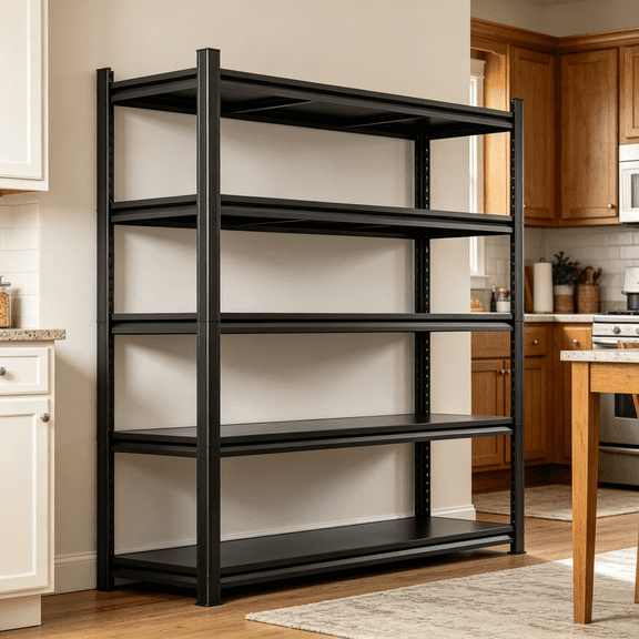 72"H Closet Storage Shelves, 40"W 3000LBS Heavy Duty Metal Shelving Unit Black, Adjustable Steel Shelves for Bedroom, Walk-in Closet & Garage Storage, 5 Tier-14"D x 40"W x 72"H