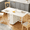 White, variant on No Assembly Folding Dining Table with Storage and Wheels, Moveable Space-Saving Extendable Kitchen Table with Drop Leaves for 2-6 People, Modern Brown 12'' to 57''W Island for Dining Room