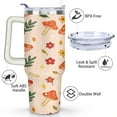 thumbnail image 3 of Mushroom 40 Oz Tumbler with Handle Lid and Straw, Stainless Steel Double Walled Vacuum Insulated Cup, Cute Anniversary Wedding Birthday Gifts Tumbler for Women Men Friends Outdoor Indoor, 3 of 7