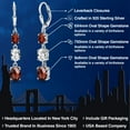 thumbnail image 2 of Gem Stone King 925 Sterling Silver Red Garnet 3 Stone Dangle Earrings for Women (6.21 Cttw, Gemstone January Birthstone, Oval Checkerboard 8X6MM, 7X5MM and 6X4MM), 2 of 6