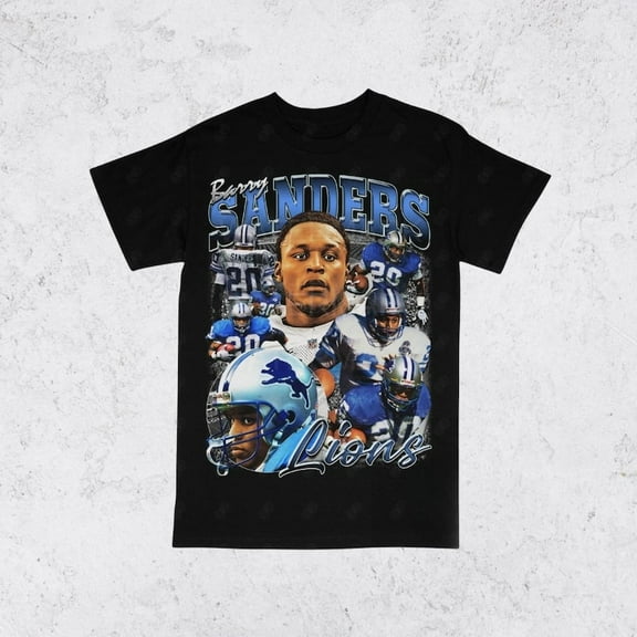Vintage 90s Barry Sanders Tee Tee Shirt Retro Classic Graphic Tee Bootleg Bestseller Unisex Sport Gift