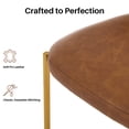 thumbnail image 5 of BRILHAMEZ Bar Stools Set of 2 with Backrest and Footrest Modern Gold Metal Frame Bar Stools for Kitchen Counter Bars and Cafes,Brown, 5 of 8