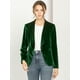 thumbnail image 2 of Abrigo De Oficina Para Mujer Chaqueta De Terciopelo Con Botones Y Cuello Chal Sólido Verde M, 2 of 7