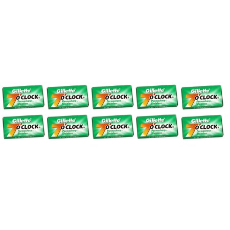 Gillette 7 O'Clock Permasharp Green Double Edge Blades, 10 ct. (Pack of 10)
