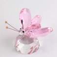 thumbnail image 2 of Colección de figuritas de Base de bola de cristal de mariposa voladora de cristal rosa, estatua decorativa de cristal cortado, colección de animales TUNC Sencillez, 2 of 5
