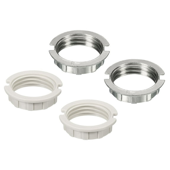 Uxcell G9 Light Socket Rings Lamp M20 Shade Holder Adapter Ring White, Zinc Alloy White 4pcs