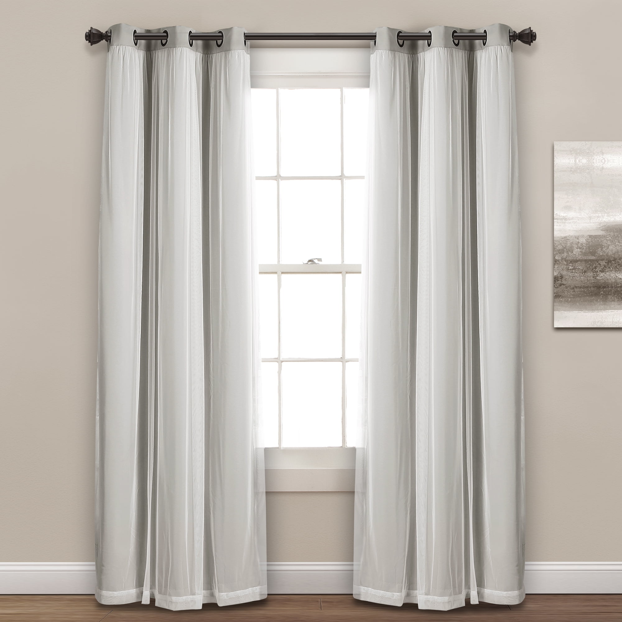 Lush Decor Grommet Sheer Panels With Insulated Blackout Lining