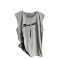 thumbnail image 3 of Tank Tops for Women Summer O-neck Daisy Print Sleeveless T-Shirts Graphic Blouse Camis Top, 3 of 4