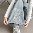 thumbnail image 6 of EnJoCho Teen Girls Jeans Straight Wide Leg Soli𝖽 Tone Elastic Waist Loose Denim Pants Stretch Trousers For Spring Autumn Back-to-School Outdoor Everyday Streetwear Casual Bottoms, 6 of 8