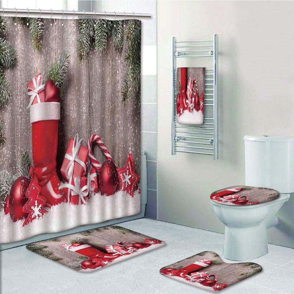 PRTAU Christmas Xmas with Gift Boxes on Wooden Board Countryside