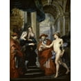 thumbnail image 2 of Rubens, Peter Paul 19x24 Gold Ornate Wood Framed with Double Matting Museum Art Print Titled - The Treaty of Angouleme (Life of Marie de Medici, Queen of France), 2 of 4