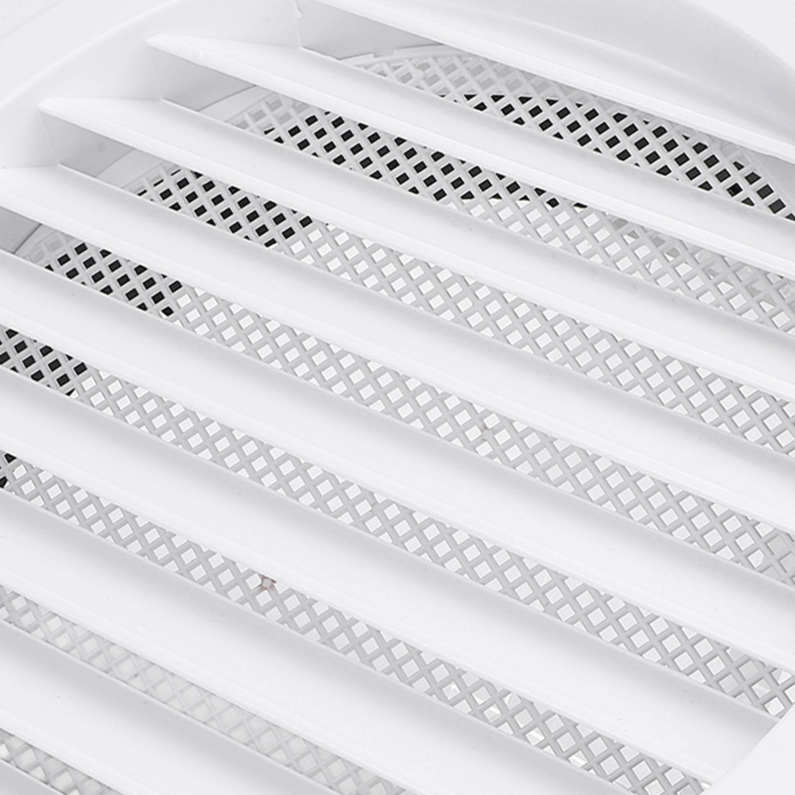 Riousery 8 inch / 200mm Round Vent Cover White ABS Plastic Slant Louver Vent Grille Cover for Bathroom Kitchen Office