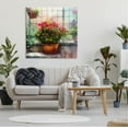 thumbnail image 2 of Vivid Flower Blooms Greenhouse Botanical & Floral Painting Gallery Wrapped Canvas Print Wall Art, 2 of 7