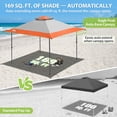 thumbnail image 6 of EAGLE PEAK 13 x 13 ft Straight Leg Pop Up Canopy Tent Instant Outdoor Canopy Easy Single Person Set-up Folding Shelter w/Auto Extending Eaves 169 Square Feet of Shade (Orange), 6 of 10