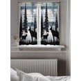 thumbnail image 5 of Vintage Bear Tier Curtains 45 Inch Length,Sheer Curtains for Bedroom Living Room Window Farmhouse Trees Mist Forest Wooden Grain Small Half Window Kitchen Curtains & Drapes 27.5"x45" 2 Panels, 5 of 6