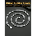 thumbnail image 6 of U7 Cuban Chain Necklace for Mens Chunky 7mm 28inch Stainless Steel Miami Curb Link Necklace Jewelry Gift, 6 of 8
