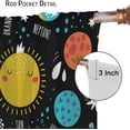 thumbnail image 5 of Outer Space Window Curtains for Kids Boys, Cartoon Galaxy Planets Theme Solar System Rocket Spaceship Print Window Drapes for Playroom Bedroom 52x84in, 5 of 7