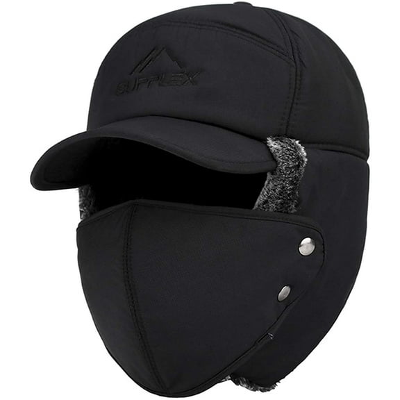 GRNSHTS Women Men Ear Flaps Hat Aviator Winter Warm Trapper Hat Snow Ski Cycling Caps (Blue)