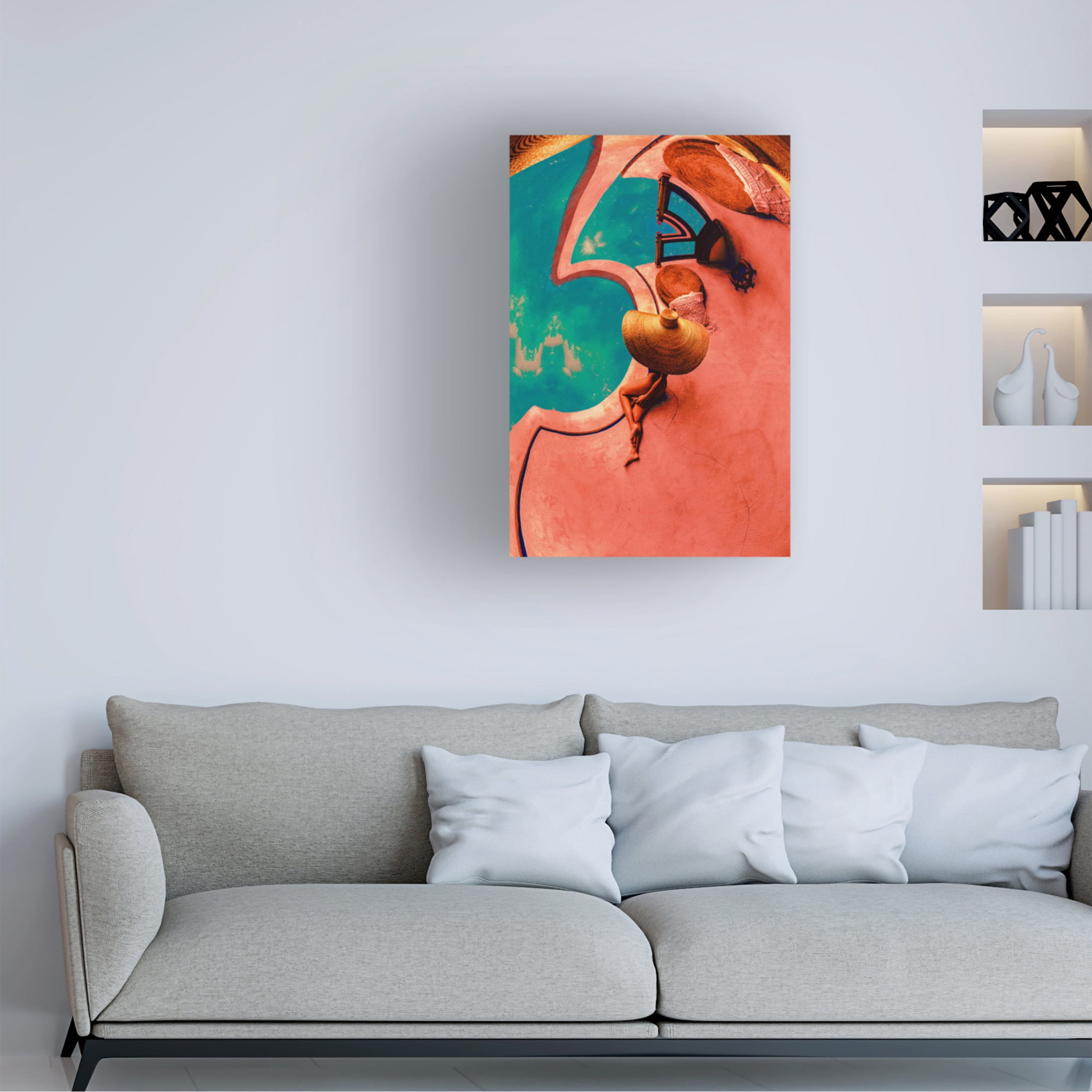 Trademark Fine Art DEKIMBE MURRAY Pool Bench Canvas Wall Art