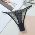 thumbnail image 2 of (2-Pack) Rinsvye Womens Large Size Stash Womens Embroidered Hollow Mesh Maternity Support Seamless Seductive Womens Thong Panties, 2 of 4