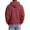 thumbnail image 6 of Men's Full Zip Hoodie Waffle Knit Pullover Long Sleeve Casual Loose Fit Sweatshirt Hooded Tops with Pockets Wine 4XL, 6 of 6