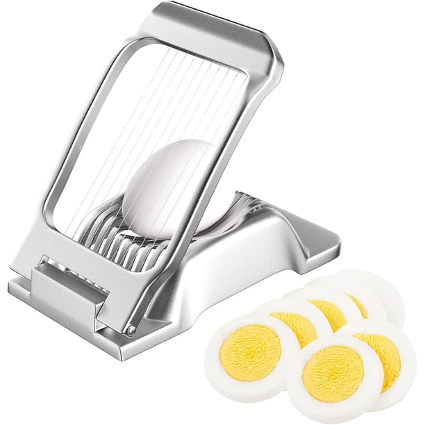 Cortador de huevos profesional de aluminio resistente, cortador de huevos duro, apto para lavavajillas, tensión individual y estable para huevos, kiwis, fresas, alimentos blandos