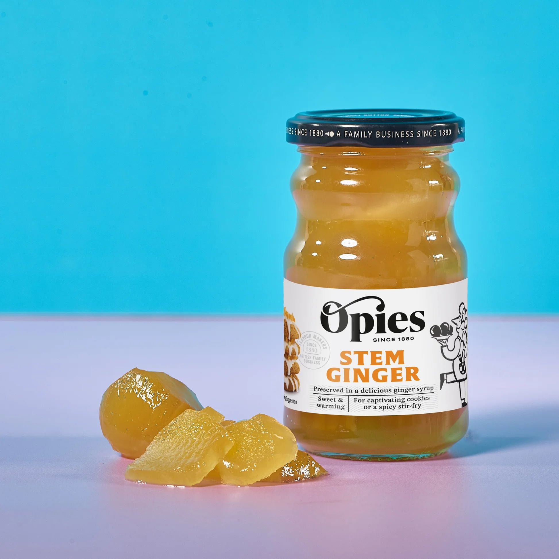 Opies Stem Ginger in Syrup (280g) - Pack of 2