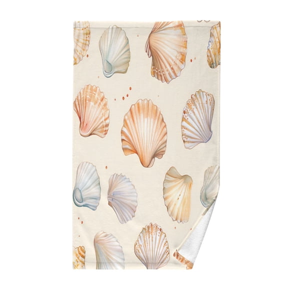 Yayeee 100% Cotton Hand Towels for Bathroom 16" x 28" Soft Absorbent Kitchen Towel, Beige Seashell