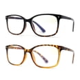 thumbnail image 3 of Classic Rectangle Horn Tortoise Blue Light Filtering Reading Glasses [2 pair] +3.0, 3 of 5