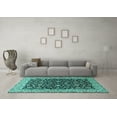 thumbnail image 3 of Ahgly Company Indoor Rectangle Persian Turquoise Blue Traditional Area Rugs, 5' x 8', 3 of 4