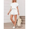 thumbnail image 2 of Short Sleeve Womens 2 Piece Lounge Sets Casual Shirt & Shorts Sets, 2 of 6