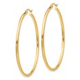 thumbnail image 2 of 14k Yellow Gold 2x50mm Tube Hoop Earrings Round Classic, 2 of 8