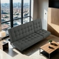 thumbnail image 5 of Furniture of America Syara Convertible Boucle Tufted Futon Sofa Bed with Adjustable Headrest, Dark Grey, 5 of 16