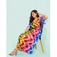 thumbnail image 3 of LA LEELA Women's Summer Loungewear African Beach Maxi Kaftan Ethnic Print Casual Slit Dress Caftan Dresses for Women 2X-3X Navy, Aztec, 3 of 5