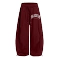 thumbnail image 3 of Girls Baggy Wide Leg Sweatpants, Y2K Loose Fit Barrel Leg Pants with Graphic Print, Elastic Waist Casual Joggers with Pockets for Kids Streetwear and Daily Wear, 3 of 4