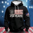 thumbnail image 2 of sususu Men's American 250Th Anniversary Hoodies Knit USA 250Th Anniversary Shirt American Patriotic Flag Sweatshirts(XXL,Black), 2 of 3