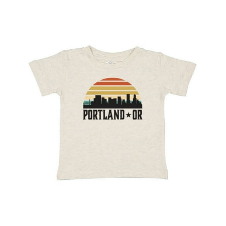 

Inktastic Portland Oregon Skyline Retro Sunset Gift Baby Boy or Baby Girl T-Shirt