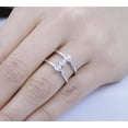 thumbnail image 2 of Parallel Three Stone Diamond Engagement Ring, Open Hollow Diamond Wedding Ring, Bezel Set Diamond Ring, Womens Cocktail Ring, 1.5 Ct Simulated Diamond, 14K White Gold Plated, 2 of 5