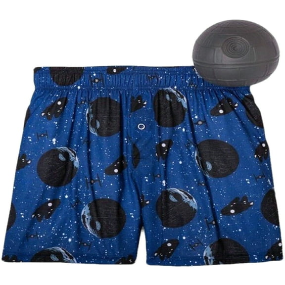 Star Wars Men's Boxers in Collectible Death Star - (Small)