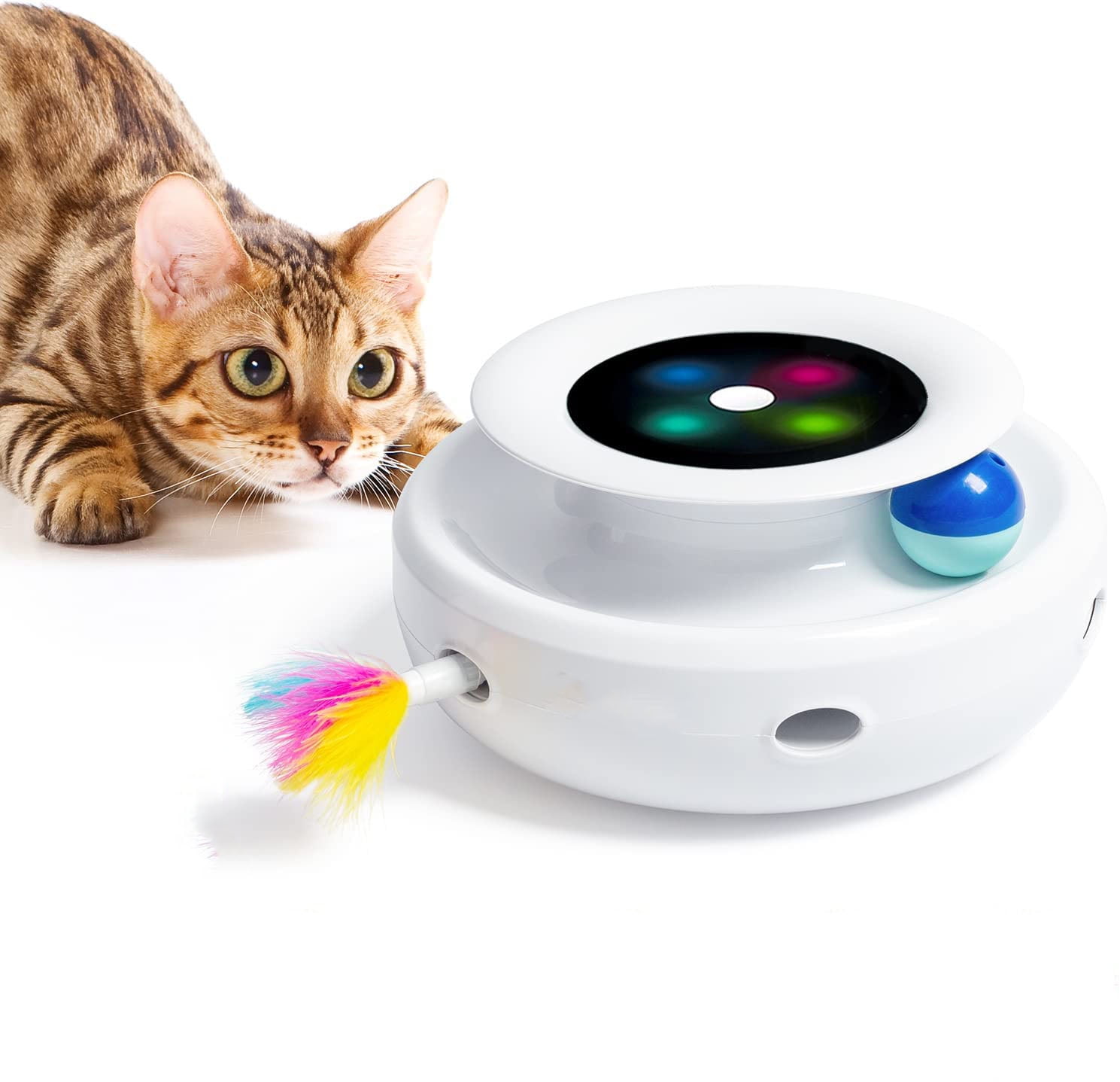 Interactive Cat Toys for Indoor, 2-In-1 Cat Feather Toy & Cat Ball Toy –  KOL PET