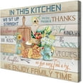 thumbnail image 1 of In This Kitchen Wall Decor Inspirational Quote We Enjoy Family Time Wall Art Sign Retro Kitchen Canvas Prints Bread Veggies Picture Painting for Farmhouse Kitchen Walls Framed 12x16inch, 1 of 6