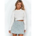 thumbnail image 6 of Women'S Summer Flowy Mini Skirt Basic Casual High Waisted Flared Mini Beach Skirts Blue M, 6 of 9