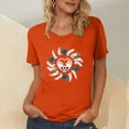thumbnail image 2 of Dadaria Hauts Femme Chemise Orange Manches Courtes T-Shirt Col Rond Été Chandail Blouses 2TG, 2 of 5