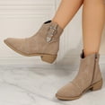 thumbnail image 4 of NECHOLOGY Botas Mujer Adulto Femenino Zapatos Botines de mujer Botas de tobillo de moda para mujer Otoño e invierno Nuevas botas Botas de mujer grandes (Khaki, 7), 4 of 7