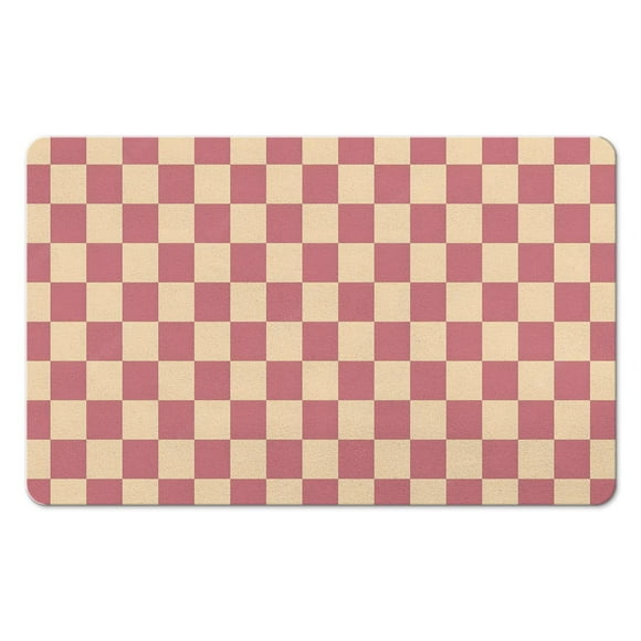 Tapis de Bain à Carreaux de Luxe : Tapis de Salle de Bain Ultra-Absorbant et Antidérapant. Lavable en Machine, Petit Paillasson Intérieur Parfait pour Douche, Évier et Baignoire, 20x32 Po