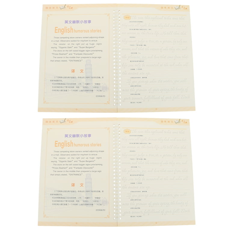 3 Books/Set English Italic Groove Practice Copybook Handwriting