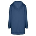 thumbnail image 3 of Women's Hooded Drawstring Long Sweatshirt Dress - Casual Oversized Pullover with Pocket, Polyester Blend, S-XXL, 3 of 4