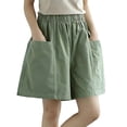 thumbnail image 2 of AUNVITO Women's Summer Cargo Shorts Relaxed Fit Straight Leg with Pockets Casual Comfortable Cotton Blend, 2 of 7