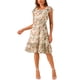 thumbnail image 1 of Vestido Midi de Invitada de Boda para Mujer INSPIRE CHIC con Cuello Cuadrado, Mangas de Volante y Estampado Floral en Color Beige Talla L, 1 of 4